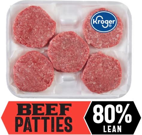Kroger® Lean Ground Beef Chuck 8020 Homestyle Hamburger Patties 10 Ct