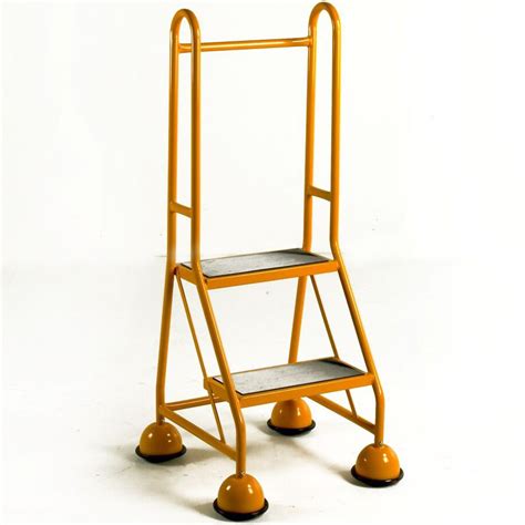 Although intended for home use due to ohs rules, ladderail will not void a ladders warranty. Mobile Steps - 2 Step with Full Handrail - Workplace Stuff