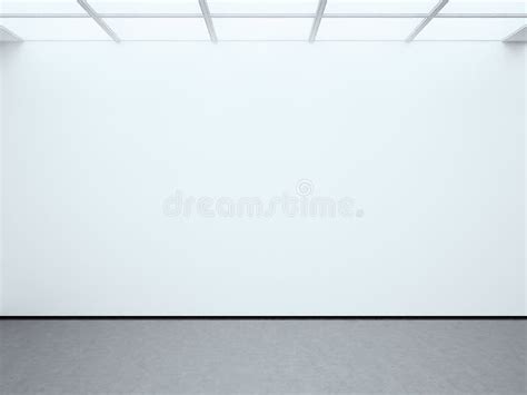 Photo Blank White Empty Wall Contemporary Gallery Modern Open Space