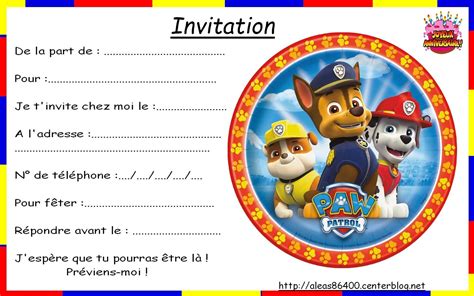 Carte Invitation Pat Patrouille 01
