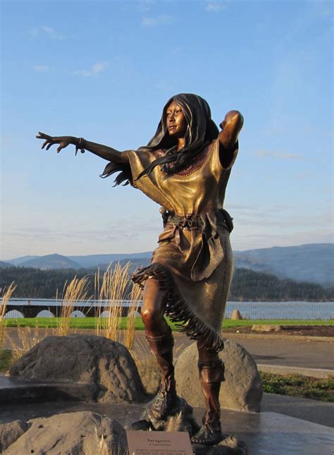 A Statue Of Sacagewa At The Columbia River Sacagawea Also Sakakawea