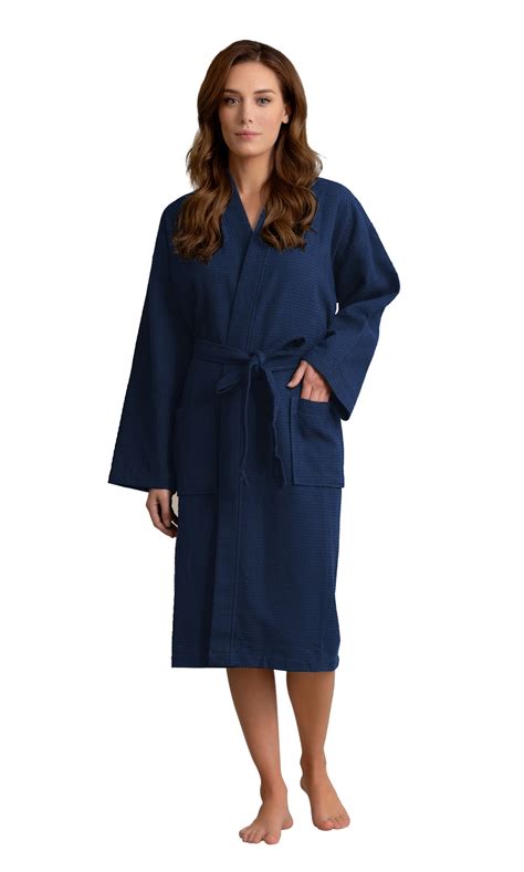 100 Cotton Women S Waffle Robe Long Lightweight