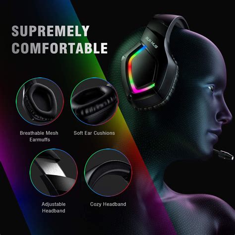 Runmus K1 B RGB професионални геймърски слушалки с микрофон HD