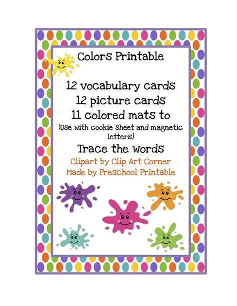 Learning Colors Printable ~ Preschool Printables