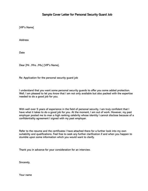 Security Guard Cover Letter Examples Guide And Tips