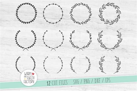 Floral Wreath Circle Svg Frame Wreath Svg Hand Drawn Wreath Cut Files