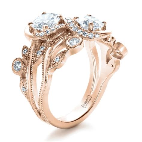 14k Rose Gold Custom Organic Infinity Diamond Engagement Ring 1383