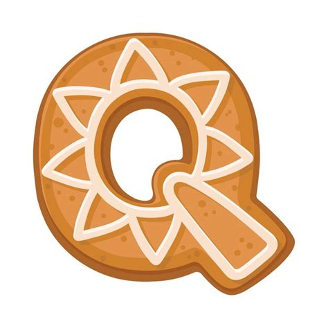 Premium Vector Gingerbread In The Shape Of The Letter Q Is Decorated