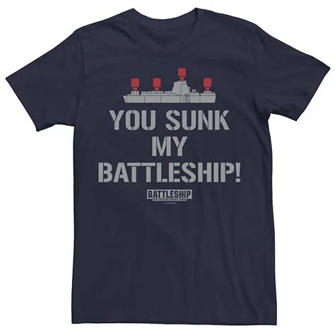 Mens Battleship You Sunk My Battleship Logo Text Tee