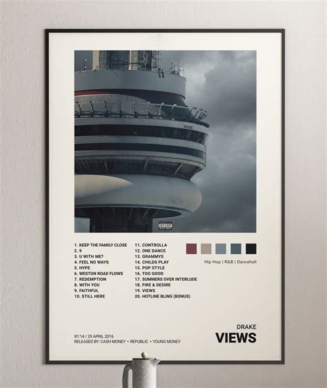 Drake Views Album Cover Poster Architeg Prints