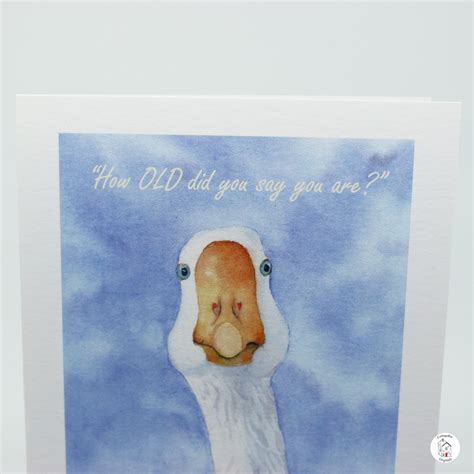 Funny Goose Birthday Card Blank Inside Greeting Card Print Etsy