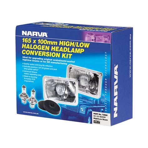 narva 72070 rectangle headlamp conversion kit sealed beam to h4 high low beam pair auto one