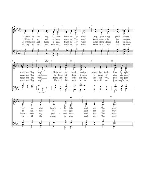 Teach Me Thy Way O Lord Sheet Music For Vocals Choral