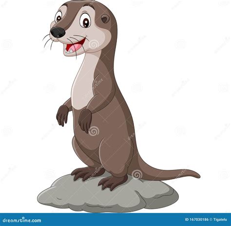 Cartoon Otter Vector Illustration Black Silhouetteprofile