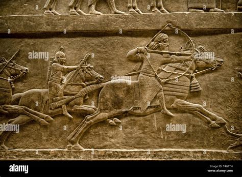 Assyrian Relief Sculpture Panel Of Ashurnasirpal Lion Hunting From