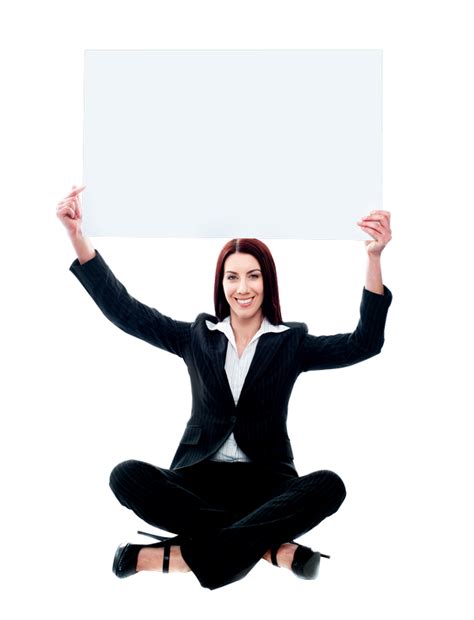Business Women Holding Banner Png Png Play