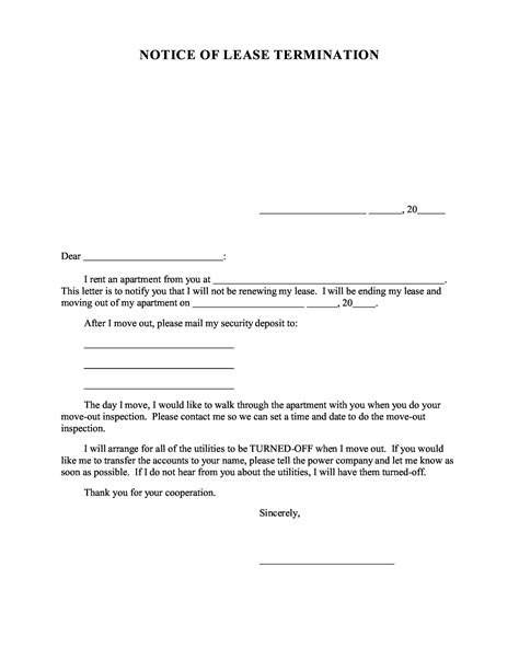 Beautiful Termination Of Rental Agreement Letter By Landlord