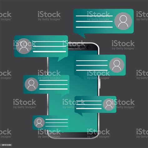 Chatting Bubble Speeches Vector Illustration Mobile Phone Chat Message