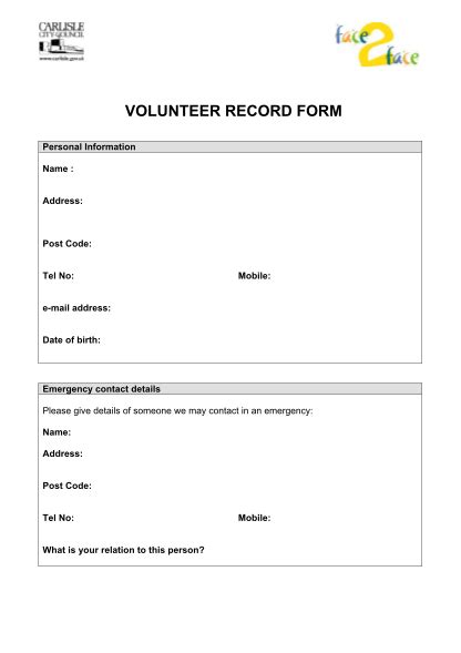 24 Sample Personal Details Record Form Free To Edit Download And Print