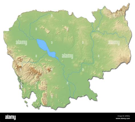 Relief Map Of Cambodia With Shaded Relief Stock Photo Alamy