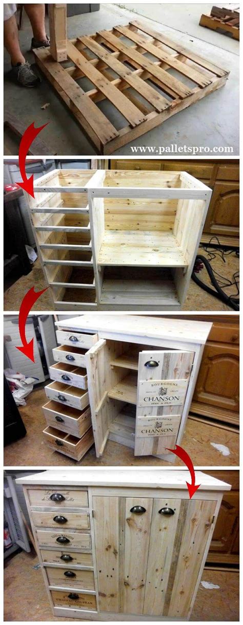 Pallet Chest Of Drawers With Side Cabinet Tutorial Pallets Pro