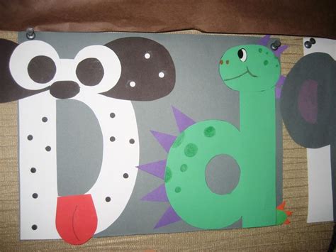 Dd Letter Of The Week Art Project Dog And Dinosaur Letter A Crafts