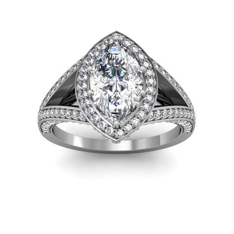 2ct marquise cut natural diamond halo split shank 3 sided pave diamond engagement ring gia