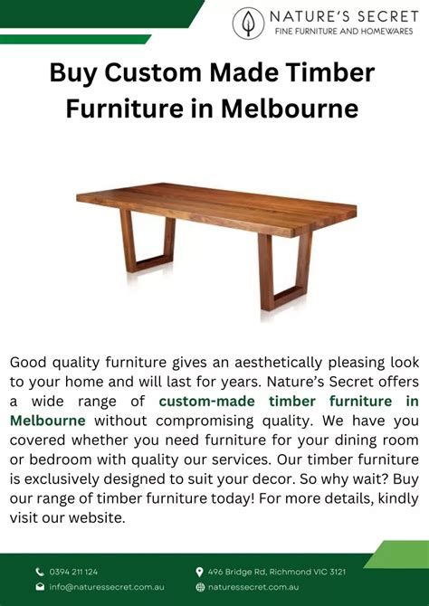 Ppt Buy Custom Made Timber Furniture In Melbourne Powerpoint