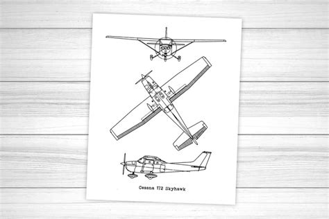 Cessna 172 Skyhawk Print Cessna 172 Ts Aviation Art Simply Cut Art