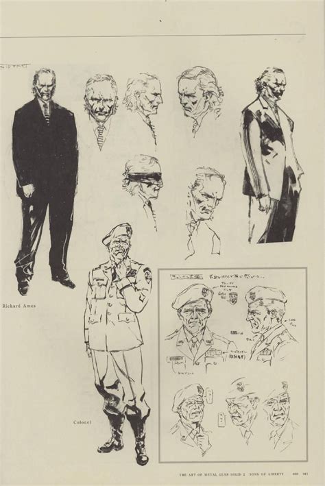 Metal Gear Solid 2 Concept Art Colonel Concept Art Character Sketches