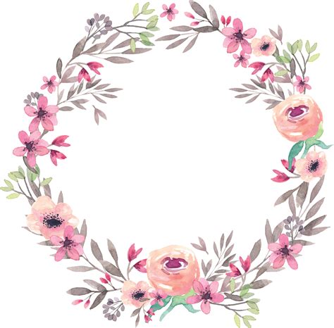 The image is png format with a clean transparent background. Download Transparent Watercolor Border, Floral Watercolor Background, Wallpaper - Border Bulat ...
