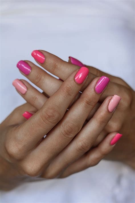 Multi Shades Of Pink Simple Mani For Spring And Summer — The