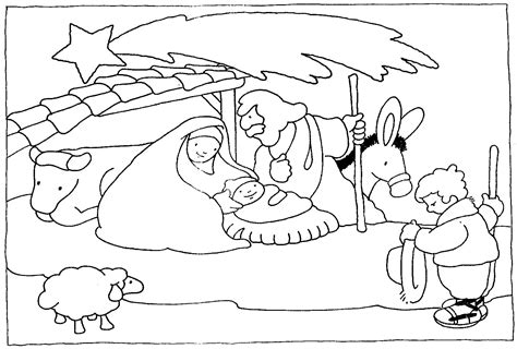 Dibujos Cristianos de Navidad: Pesebre para colorear ...