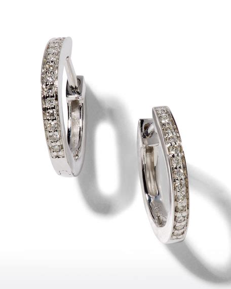 Oriana is made to enhance the inherent beauty of today's women. Sydney Evan 14k White Gold Diamond Huggie Hoop Earrings | Neiman Marcus