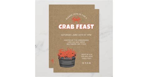 Crab Feast Party Invitation Zazzle