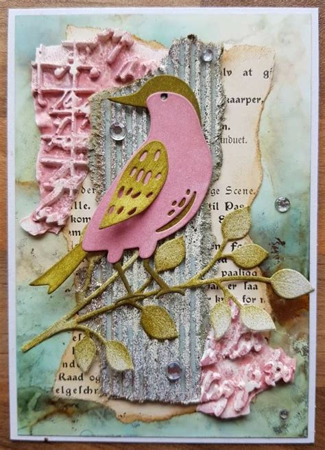 Pin By Sylvia Shrier On Tim Holtz In 2020 Feather Cards Tim Holtz