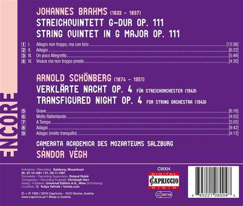 Arnold Schönberg Verklärte Nacht Op4 Cd Jpc