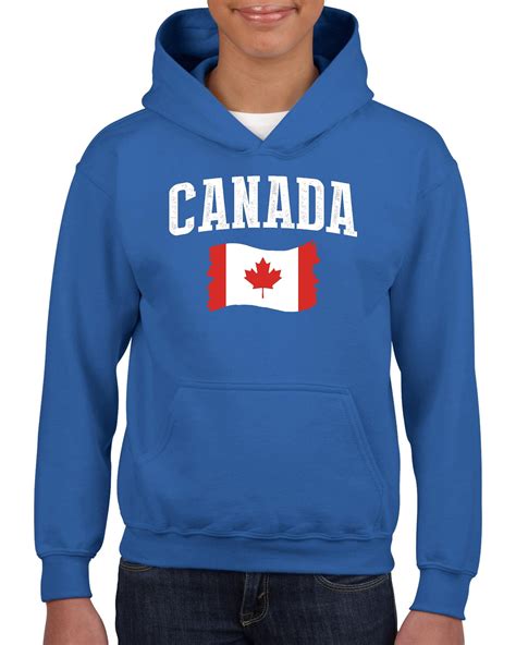 Canada Flag Canadian Unisex Hoodie For Girls And Boys Youth Etsy
