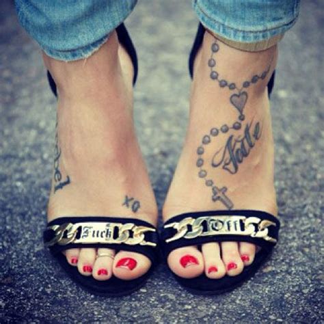 hanna beth merjos 35 tattoos and meanings steal her style page 3 rosary foot tattoos rosary