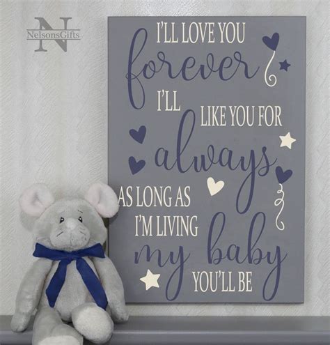 Ill Love You Forever Ill Like You For Always Sign Etsy Baby Girl