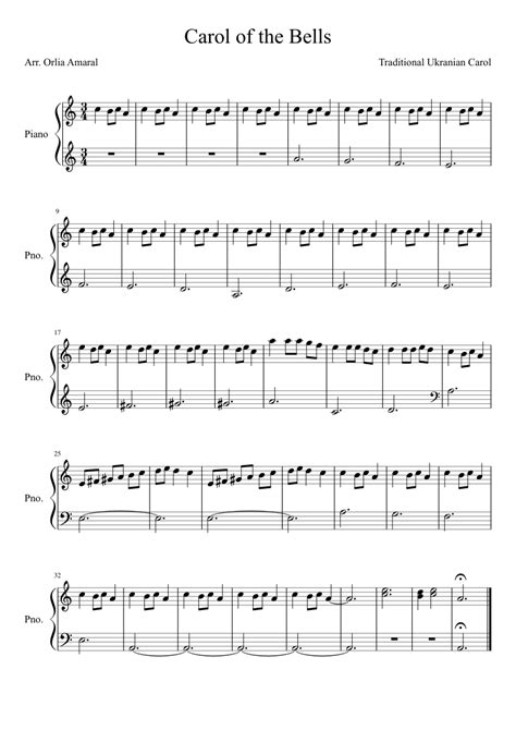 • • • carol of the bells mykola leontovich orchestra / 15 pdf arranger : Carol of the Bells (easy piano) sheet music for Piano download free in PDF or MIDI