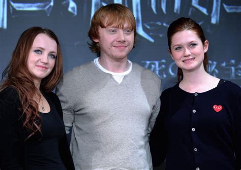 Rupert Grint Bonnie Wright Evanna Lynch At Deathly Hallows Tokyo Press Conference