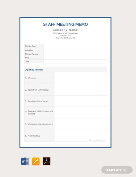 staff meeting memo template  word apple