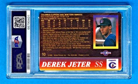 1995 Action Packed Derek Jeter Scouting Report 10 Columbus Clippers