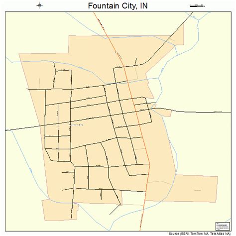 Fountain City Indiana Street Map 1825090