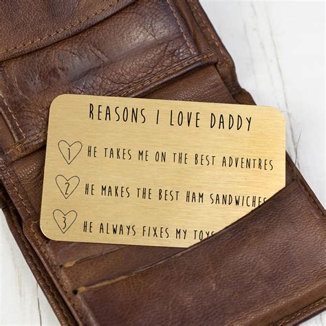 Personalised Reasons I Love Dad Keepsake Wallet Card By Ellie Ellie