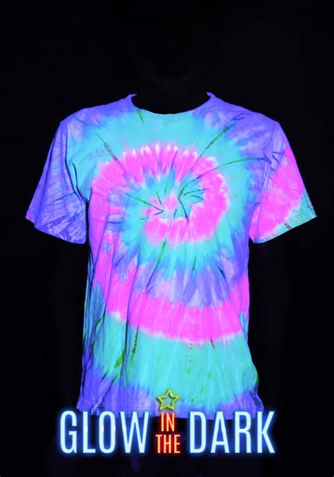 Glow In The Dark Shirts Neon Rainbow Tie Dye Unisex T Shirt P A W