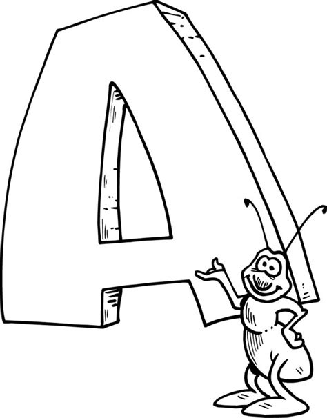 Here's a great big puffy alphabet for tons of coloring fun! Ant Show Big Letter A Coloring Page : Best Place to Color