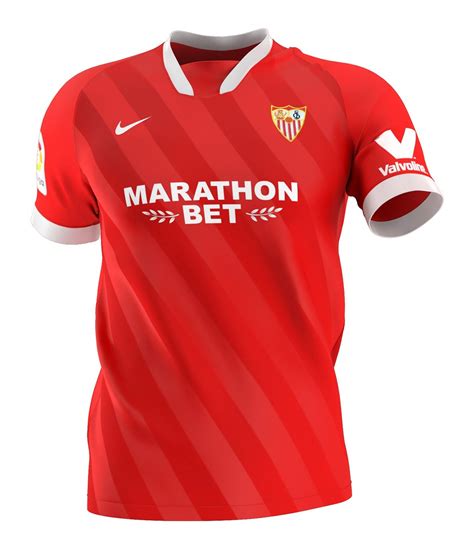 The away kit will be completely red and only reverse the colors of the home uniform; Sevilla FC 2020-21 Away Kit