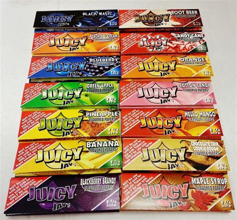 12 packs juicy jay s 1 1 4 rolling papers 11 flavors available ebay